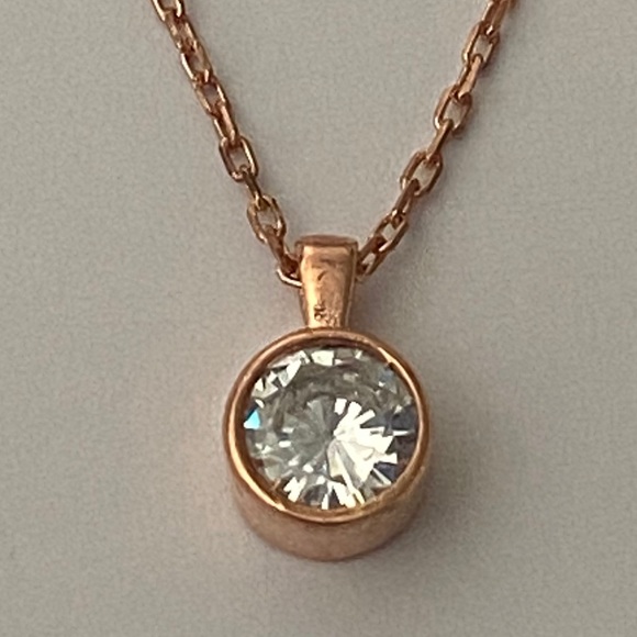 925 Silver necklace casual fancy trend 14K rose gold plated - Picture 3 of 11